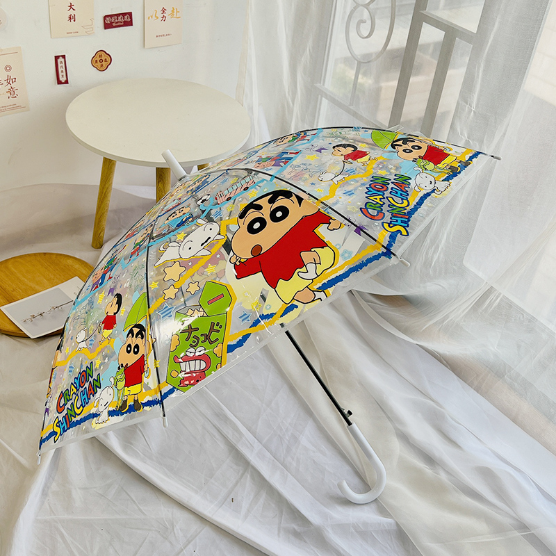 蜡笔小新卡通透明雨伞海绵宝宝小马宝莉童伞可爱直柄伞加厚长伞