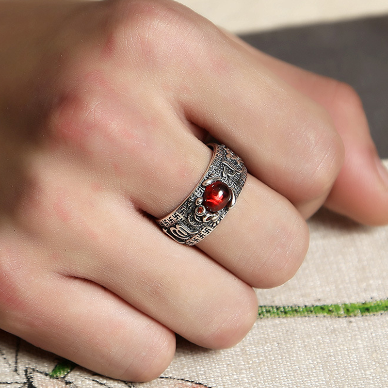 合金戒指 招财转运貔貅戒指男小众设计开口可调节复古个性指环ins