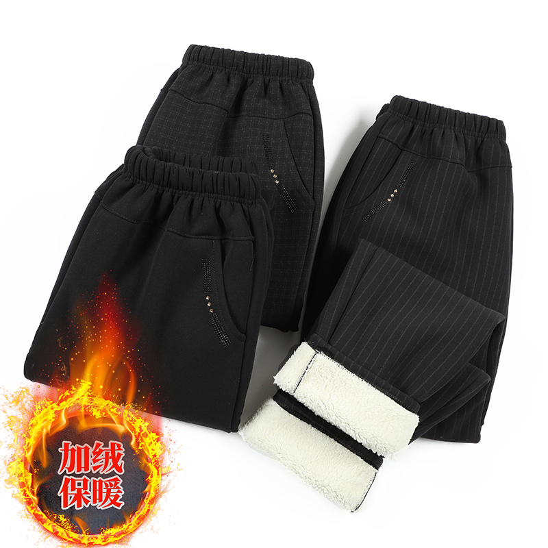 中老年人妈妈大码宽松加绒加厚冬季裤子老太太冬装保暖棉裤奶奶裤