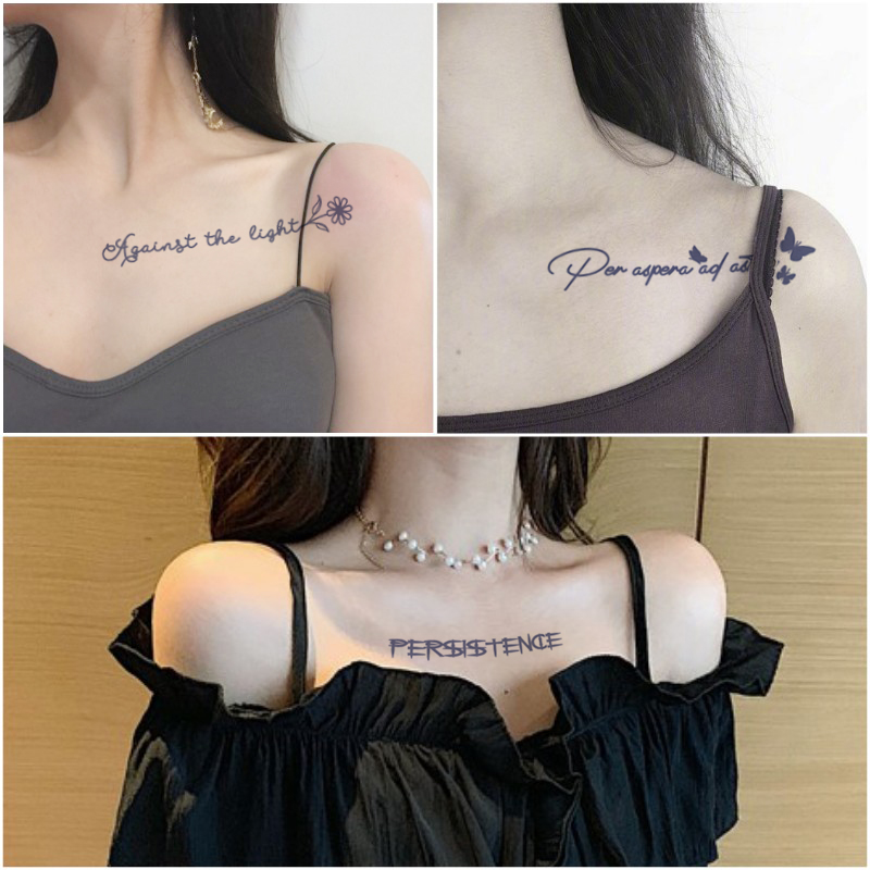 30句 英文字母纹身贴防水男女持久逼真锁骨草本果汁半永久仿真