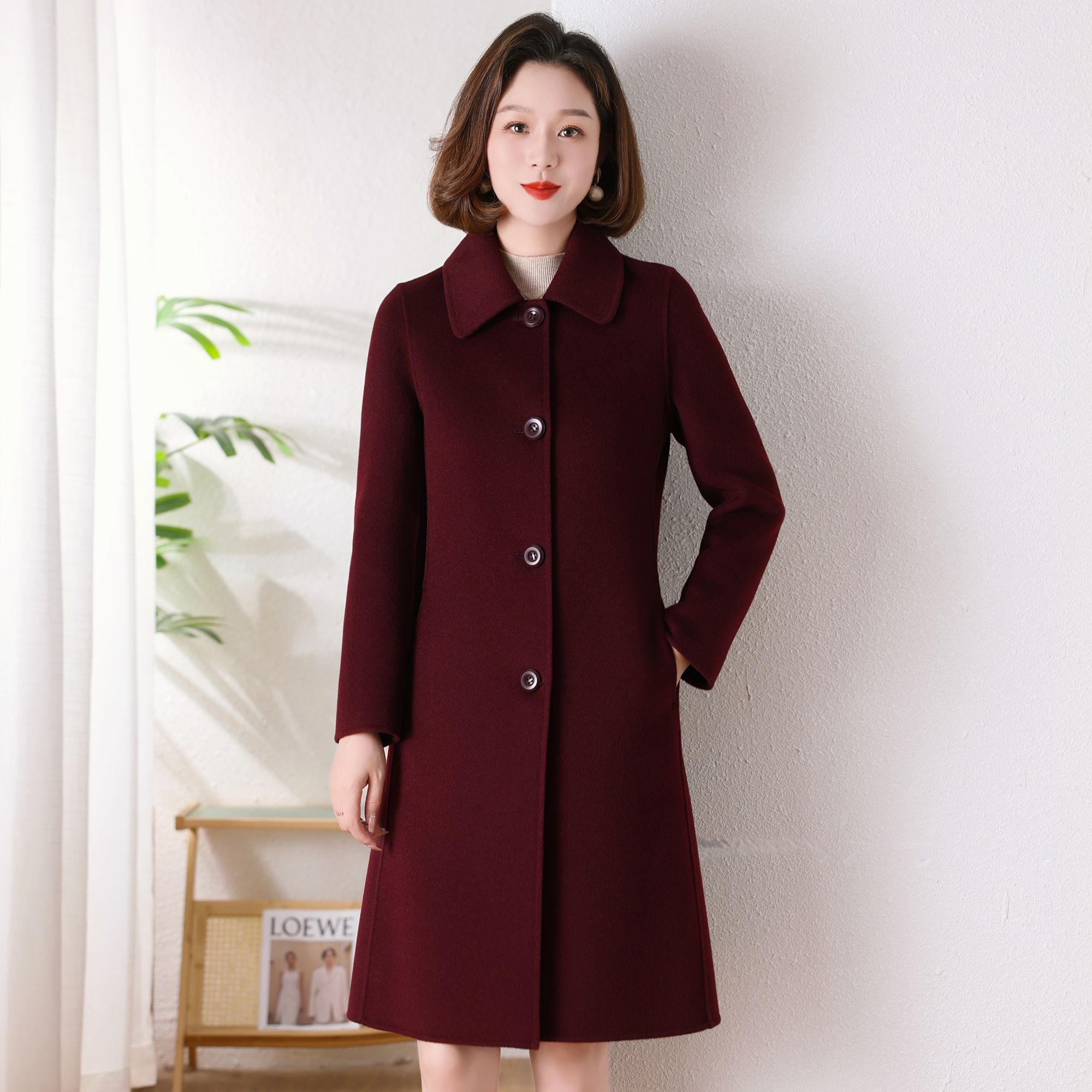 ziyang/孜洋秋冬新款百分百双面绵羊毛大衣高端显瘦气质百搭2317