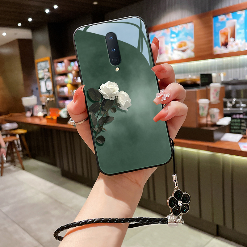 素雅花朵适用一加8pro手机壳1加8玻璃一加8t防摔全包1加7/pro女款
