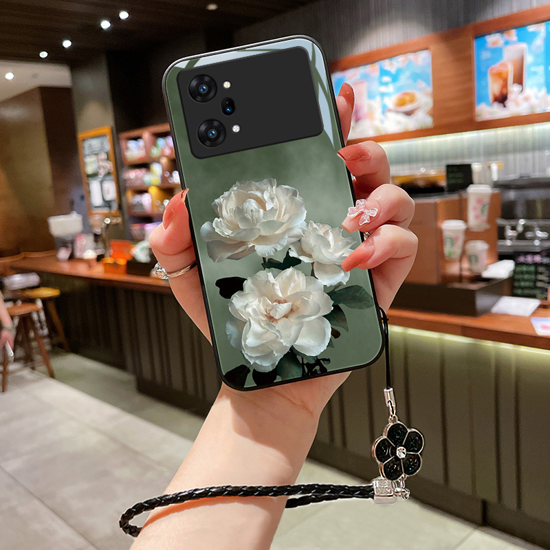 洁白花朵oppok10手机壳K10pro玻璃k10x高级挂绳新女款全包防摔k10
