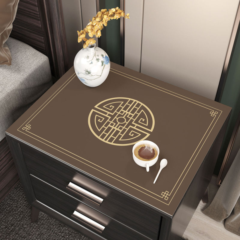 新中式床头柜硅藻泥盖垫轻奢高级感桌垫免洗耐高温防尘盖布家用