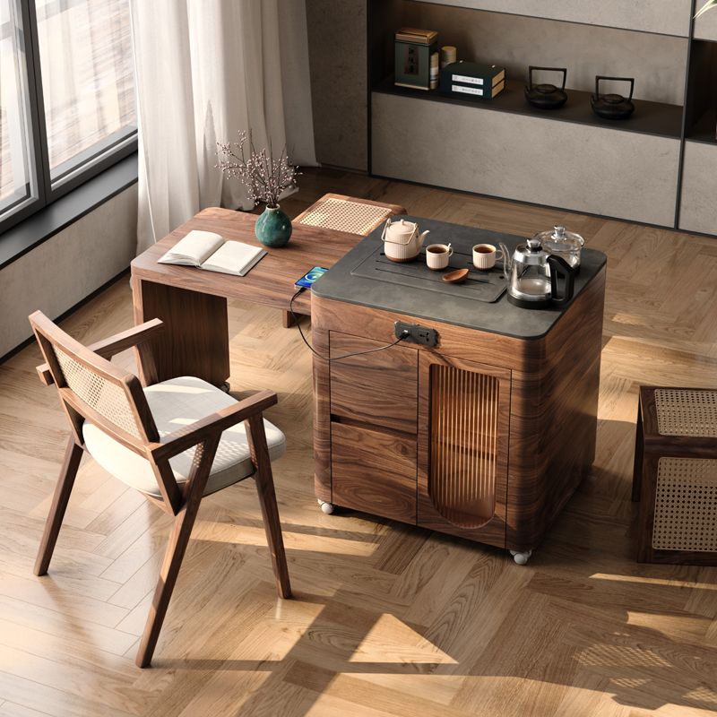 轻奢艺术实用2025阳台茶桌椅组合家用小户型多功能创意茶车可茶台