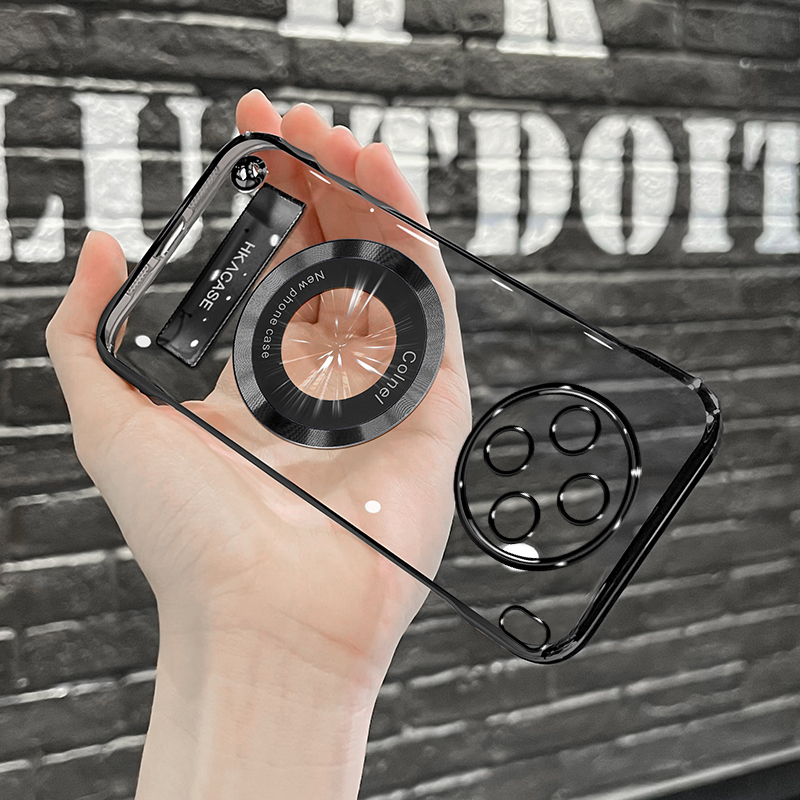 适用vivox200系列高级感超薄电镀无边框磁吸贴电镀支架手机壳