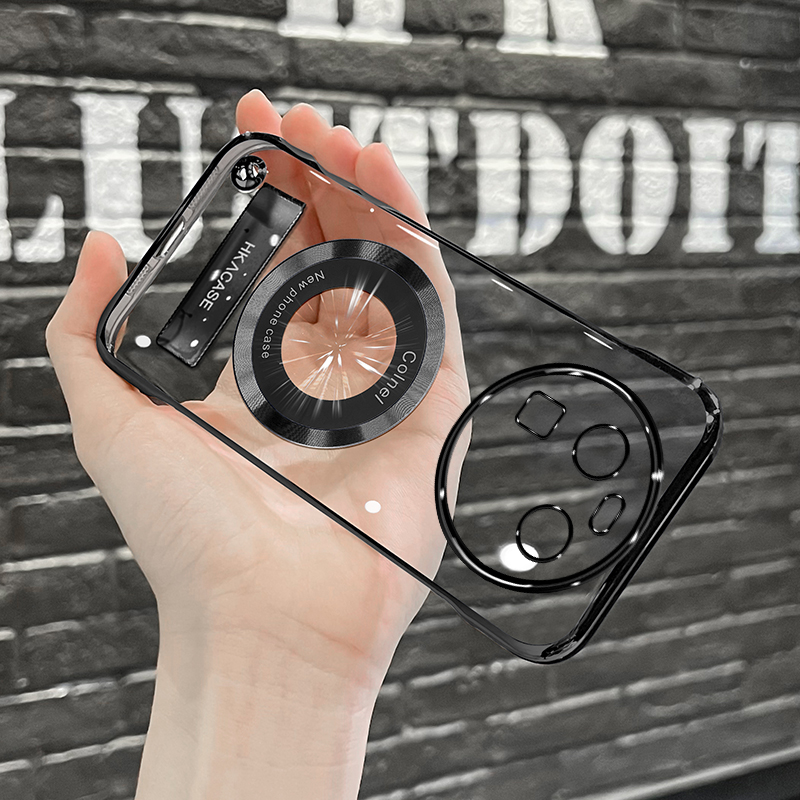 适用oppofindx6高级感超薄电镀无边框磁吸贴电镀支架手机壳