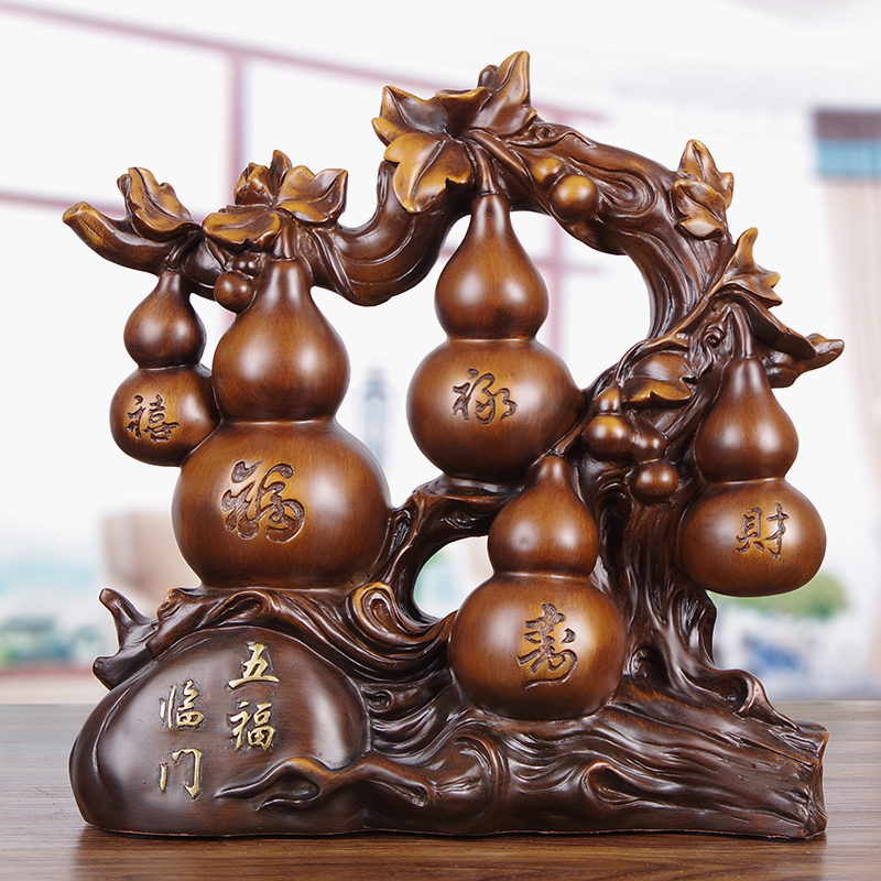 五福临门葫芦摆件客厅布置用品电视柜两边装饰品福禄双全乔迁礼品