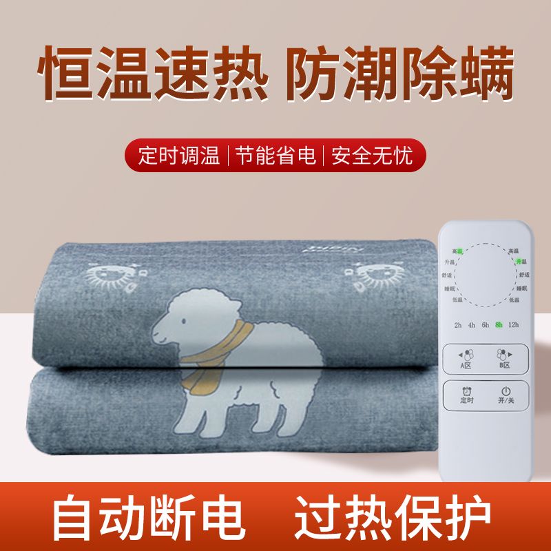 电热毯单人双人双控调温智能防水不漏电家用宿舍学生除螨电褥子
