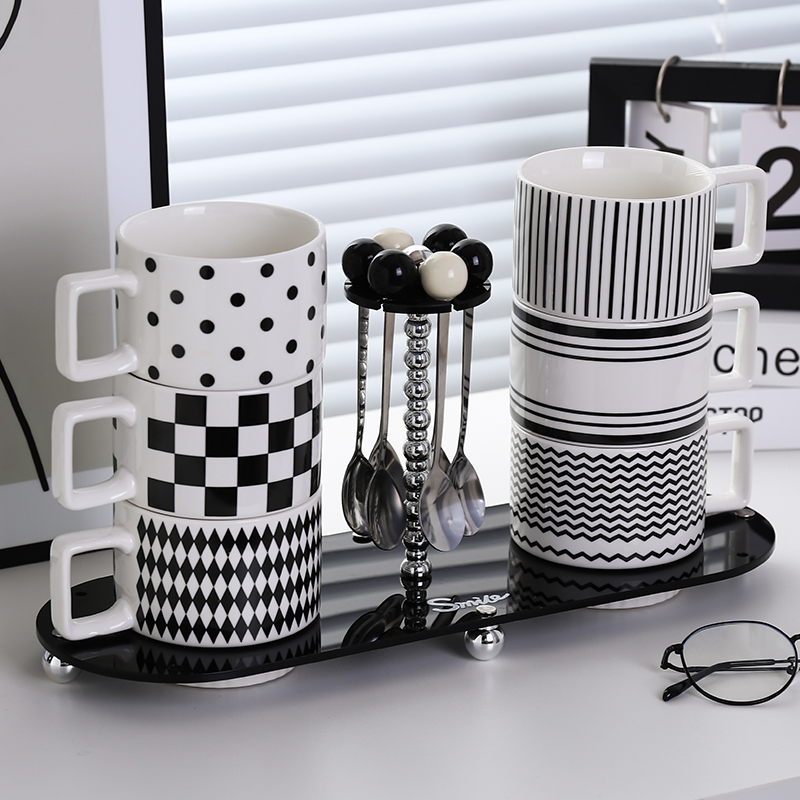 网红玄关电视柜软装搭配摆件套装餐边开放柜杯子马克杯陶瓷杯子