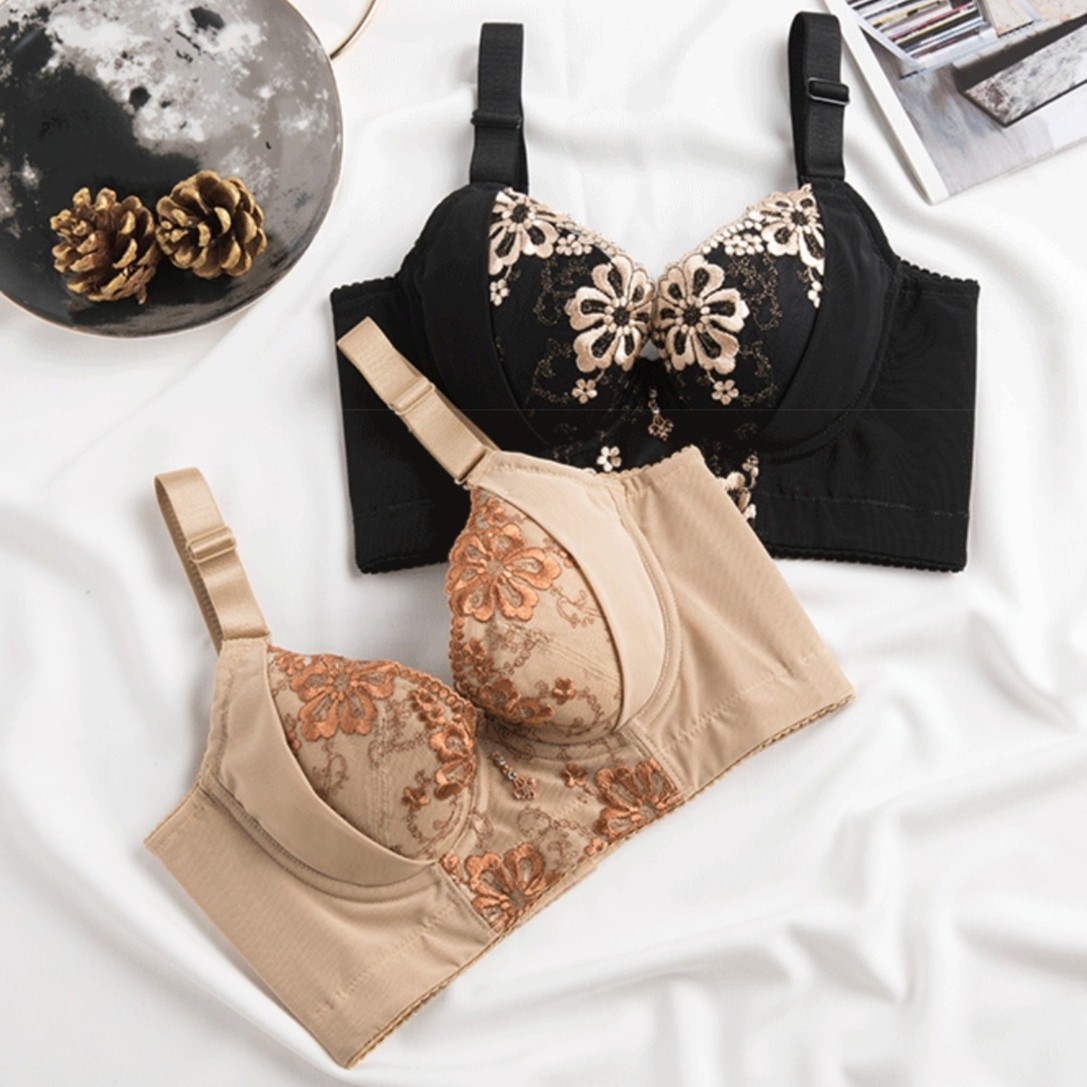 文胸蕾丝舒适调整型内衣聚拢罩薄款透气大码调整型内衣提臀裤文胸
