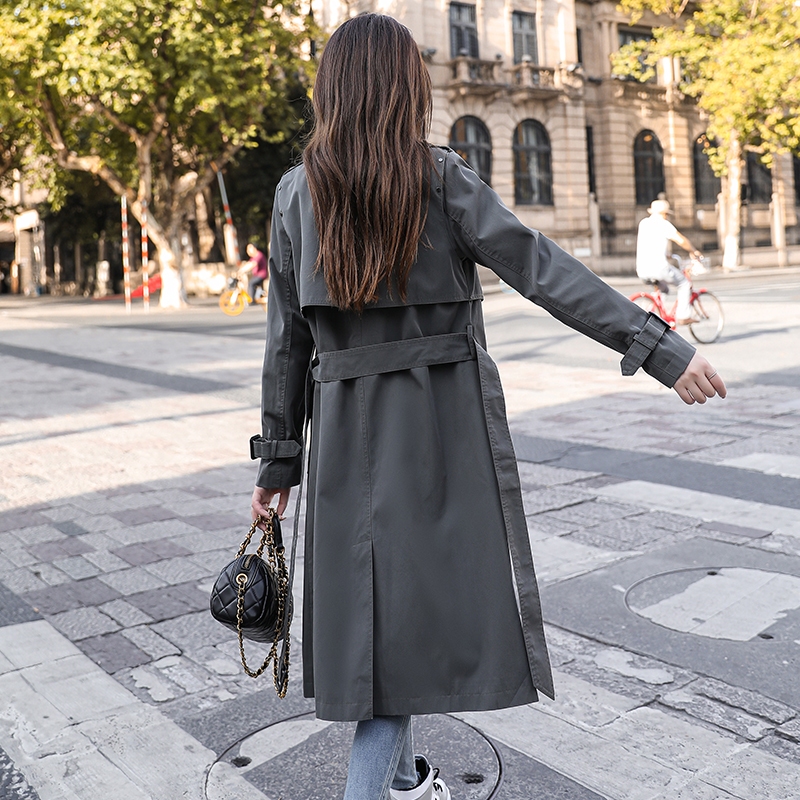 秋季新款韩版纯色风衣中长款时尚气质休闲时髦显瘦高端大气外套女