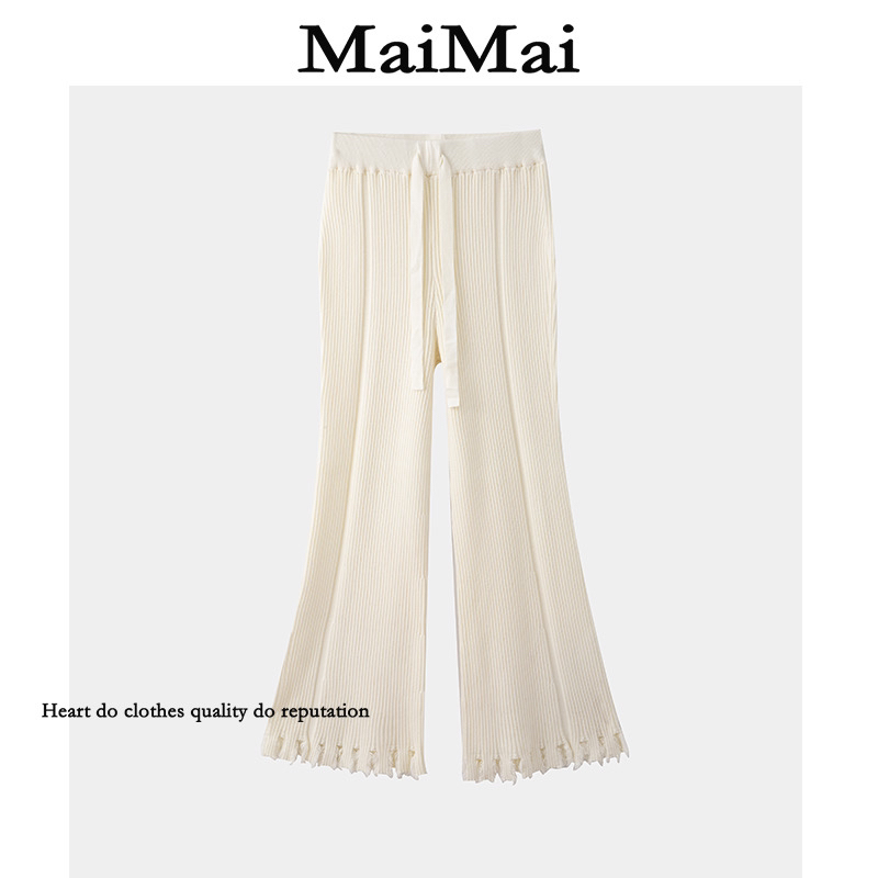 【毛织阔腿】Mai Mai◆2025秋冬针织阔腿裤女宽松外穿小个子直筒裤子
