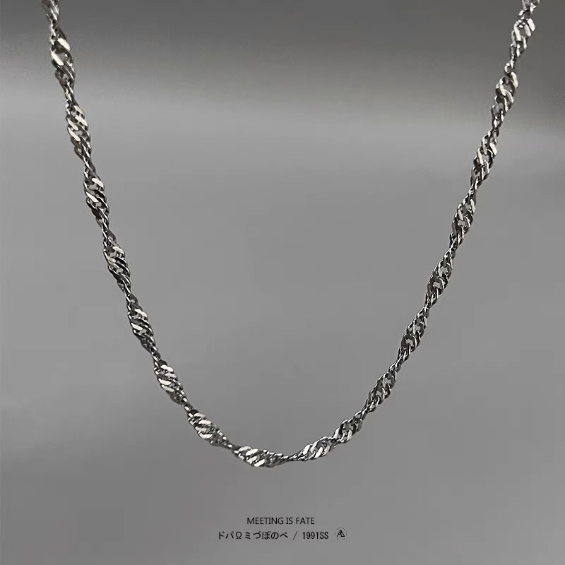 钛钢项链 男款潮流高级锁骨链素款嘻哈不掉色链子简约健身蛇骨链