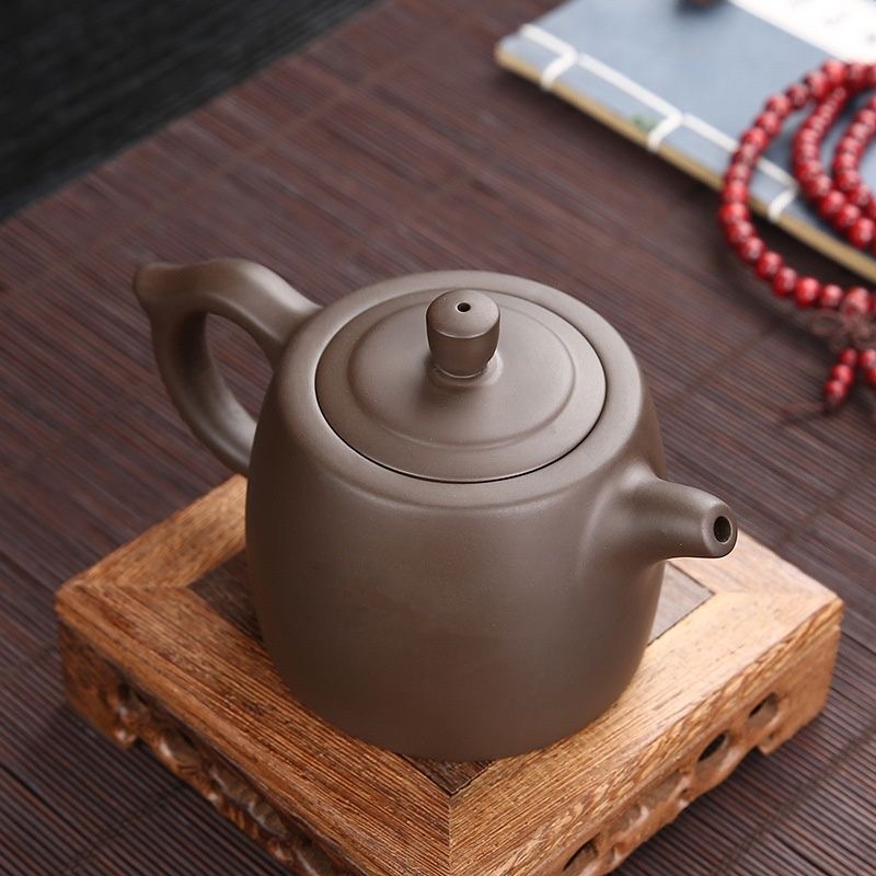 宜兴紫砂壶原矿紫泥井栏壶270毫升大容量复古泡茶壶功夫茶器单壶