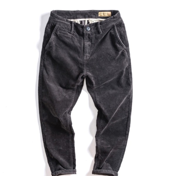 899冬季厚实灯芯绒男裤保暖休闲直筒长裤子基础版百搭男裤休闲裤