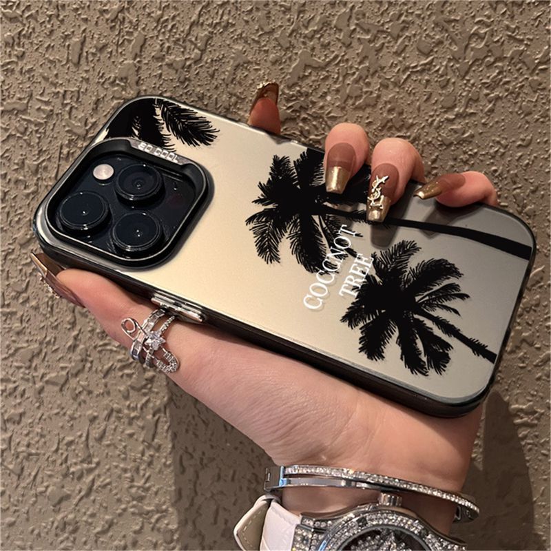 苹果14手机壳新款iPhone15ProMax彩银夏季椰树13/12创意XR时尚XSx