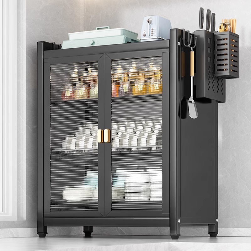 厨房置物柜家用储物柜筷子筒刀架多功能收纳柜碗柜厨房收纳双开门