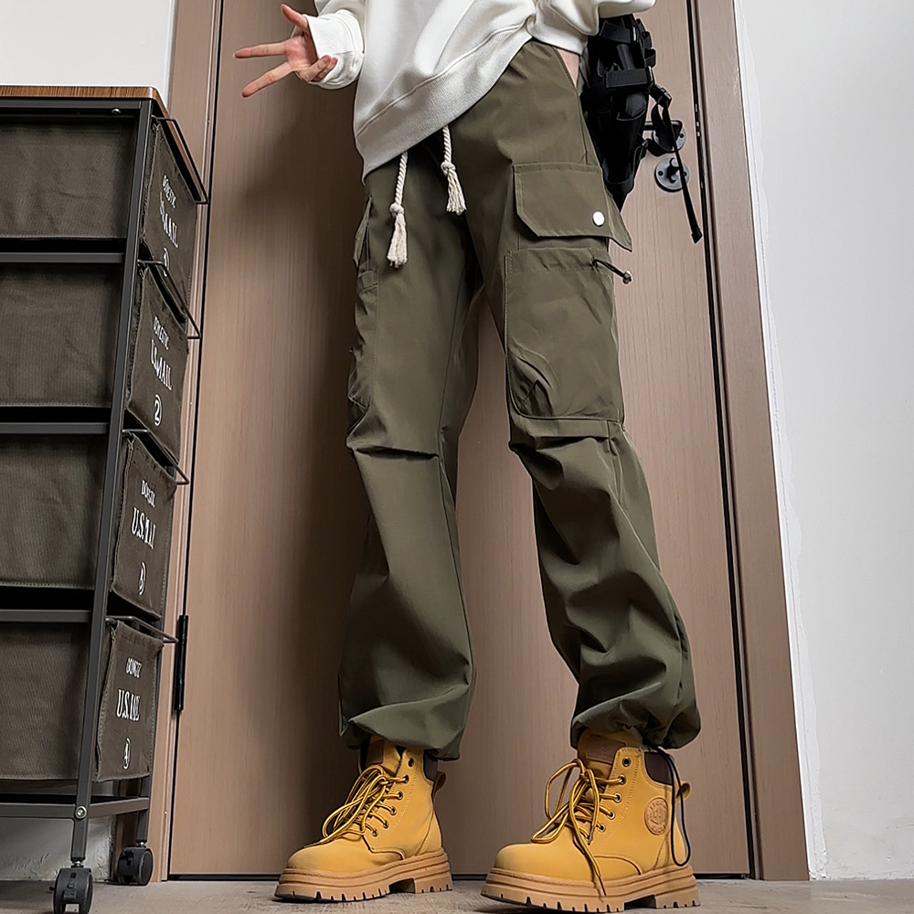 猎雀秋冬加绒保暖加厚工装裤宽松多口袋设计工装休闲裤男女穿