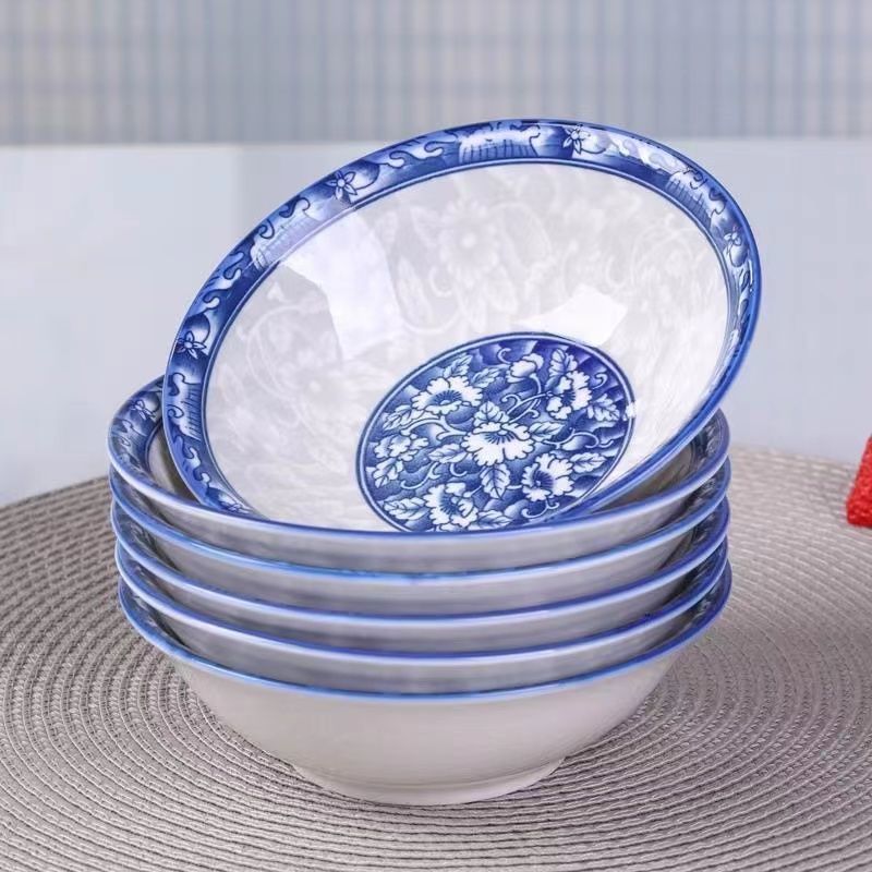6英寸青花瓷家用陶瓷面碗斗碗中式经典餐具商用
