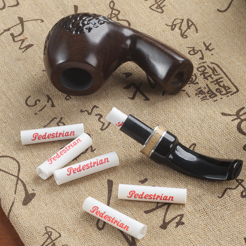 烟斗专用9mm活性炭过滤芯50支装方便携带烟斗配件通用型过滤器