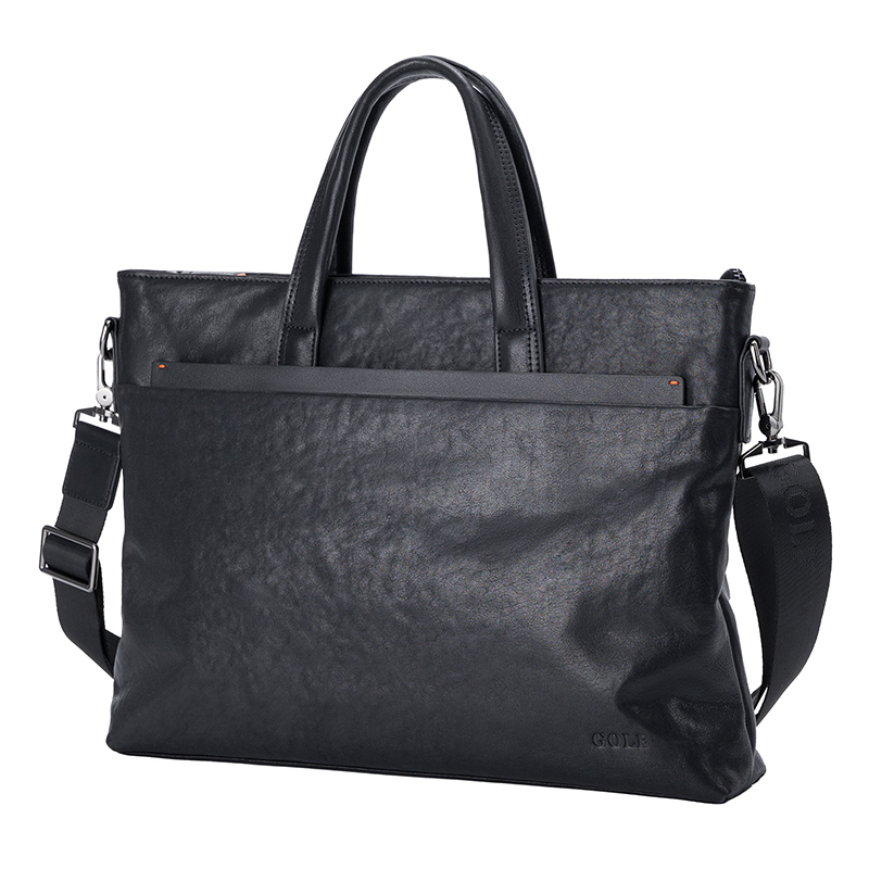 GOLF/高尔夫头层牛皮男士公文包高档手提电脑包上班斜挎包男