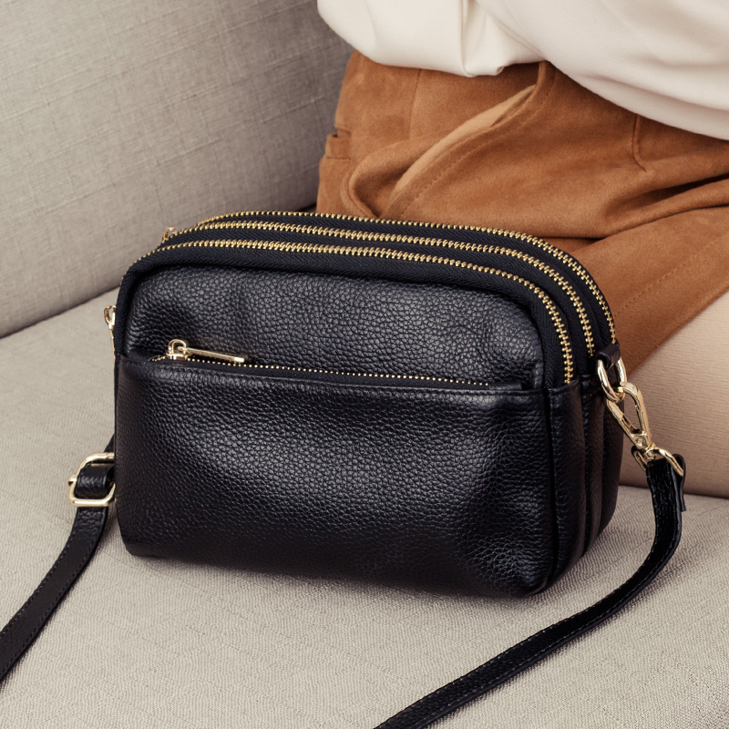 包包女斜挎包2025新款真皮小方包女士时尚百搭单肩包三层小包夏天