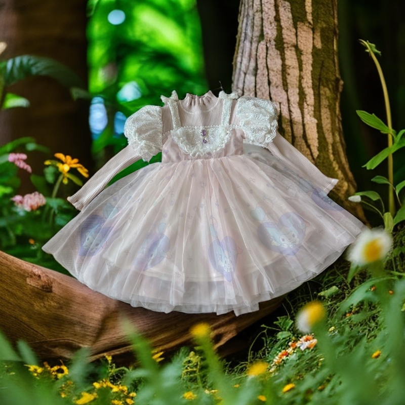 断码捡漏库洛米毛衣裙洋气网纱公主裙百日宴服小公主洋气儿童