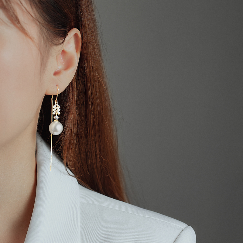 金美澳 铜合金耳饰 长款流苏耳线轻奢小众高级感超强气场耳环耳坠