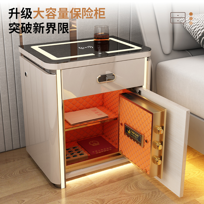 2025款网红大容量保险柜床头柜一体智能无线充电蓝牙新款床头柜19