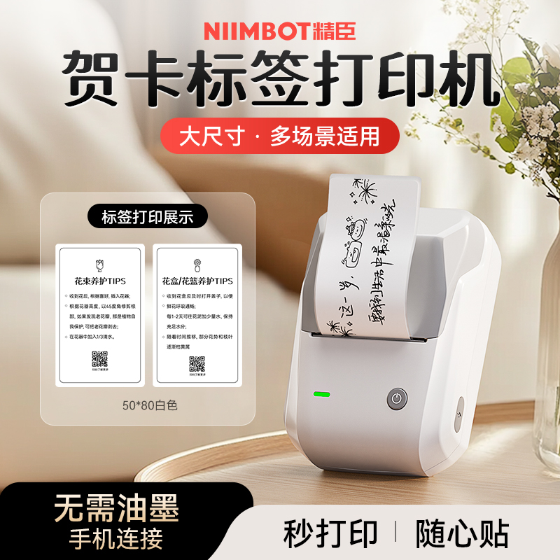 标签打印机B1小型蓝牙打印标签机花店标签商超条码多功能打印机DB