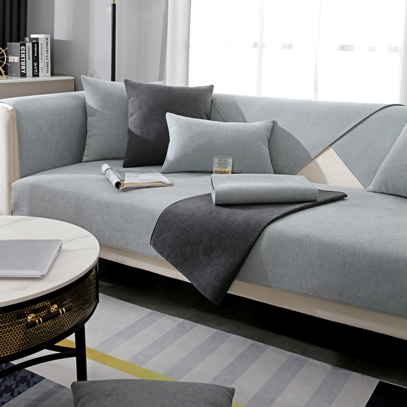 北欧轻奢风沙发垫四季通用布艺防滑高档皮座坐垫子套罩盖布巾客厅