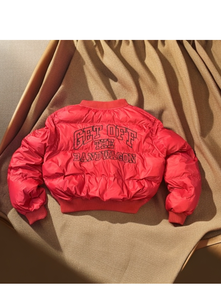 国标白鸭绒短款刺绣棒球服冬季羽绒服洋气87118