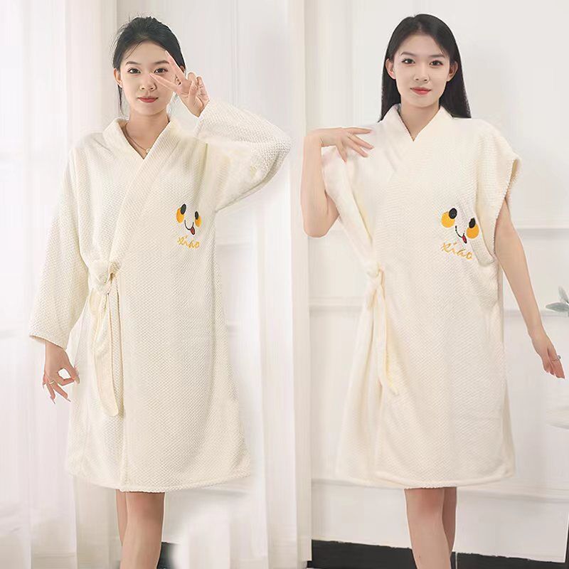 长款可穿可裹吸水系带浴袍睡袍速干浴巾不掉毛柔软洗澡成人款裕裙