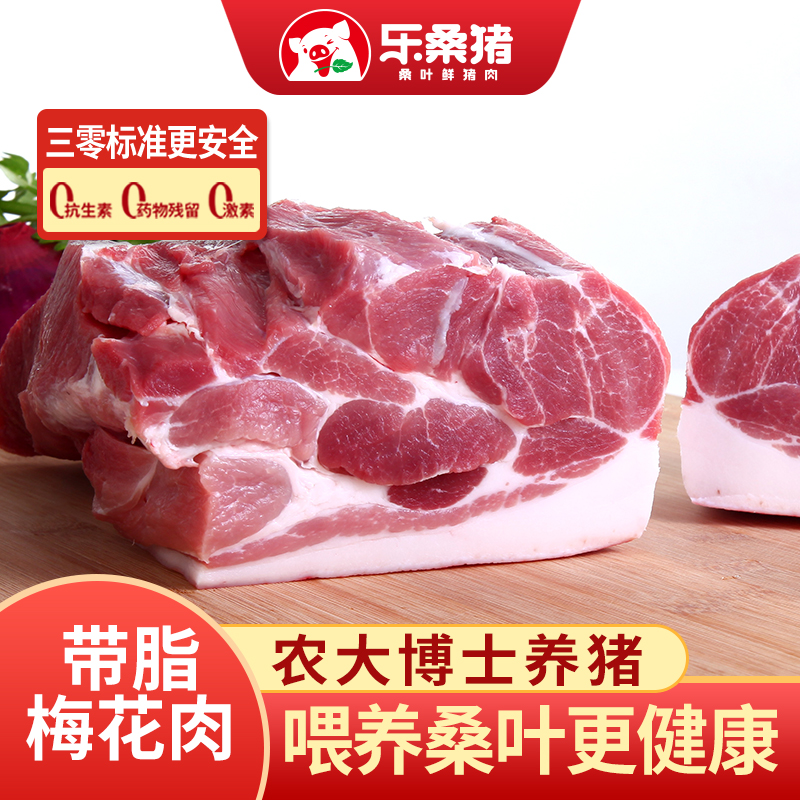 【带脂梅花肉】河南农大桑叶鲜猪肉 优选馥郁梅花肉（带皮）