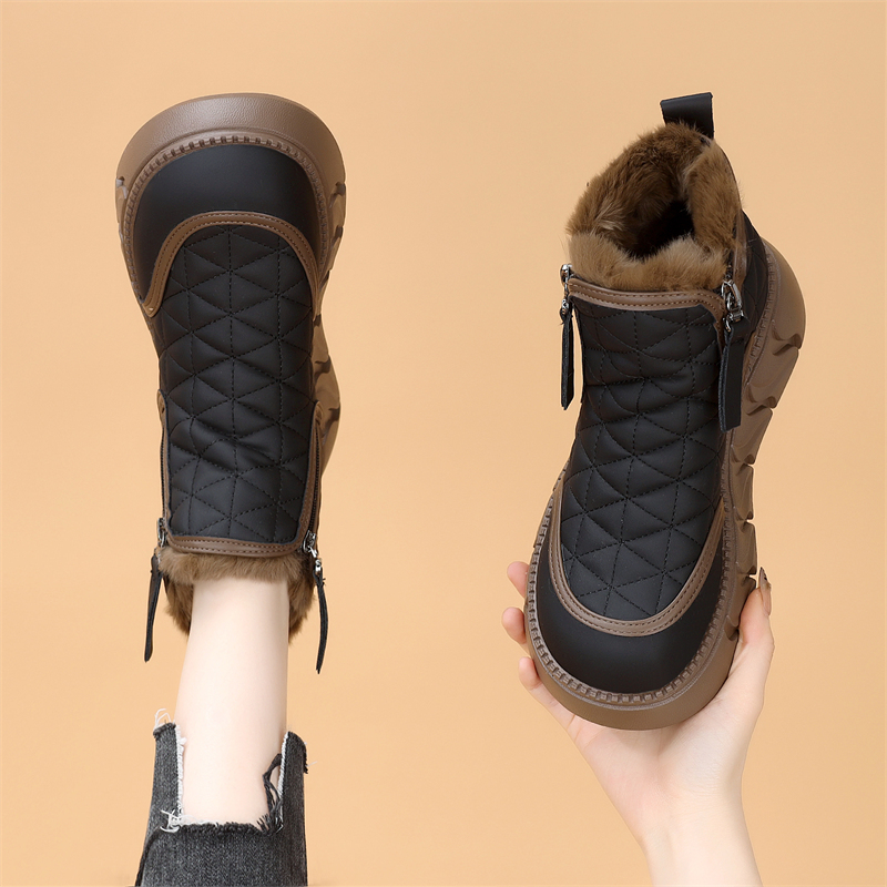 兔毛雪地靴女款爆款2025新款厚底棉鞋女冬季保暖加绒加厚抗寒防水