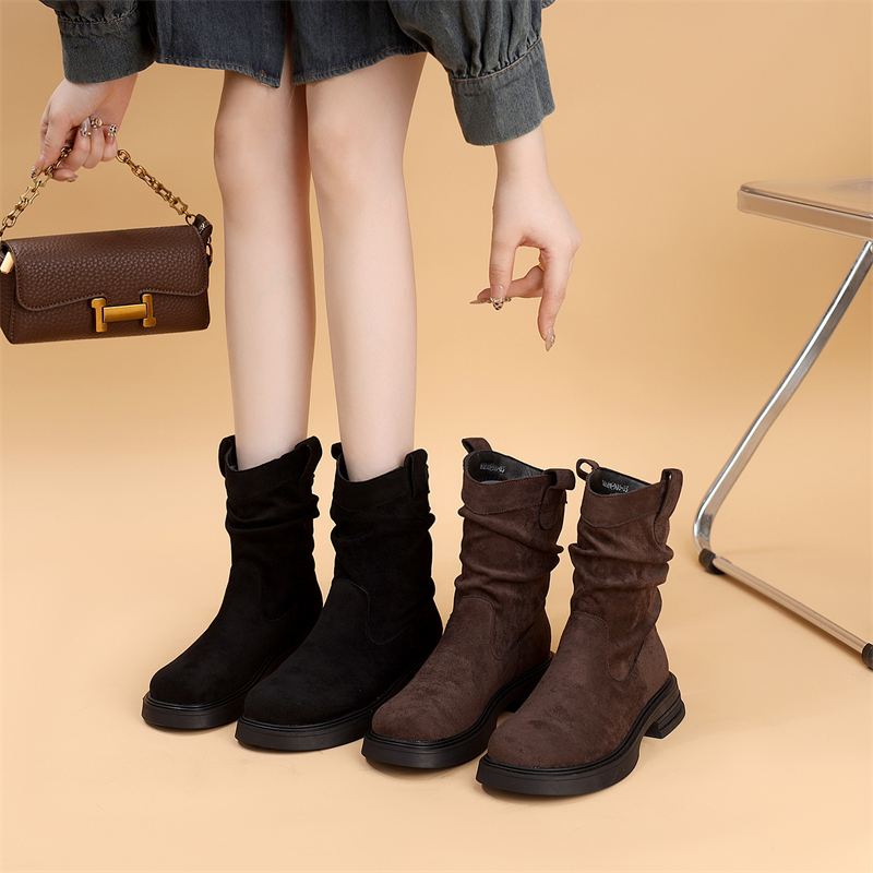 真皮马丁靴女2025春秋新款英伦风时尚百搭网红爆款软底显瘦短靴子