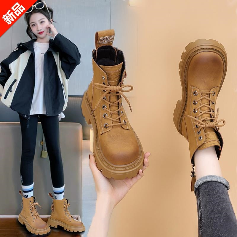 女童马丁靴2025秋冬新款加绒防水公主大棉靴子儿童小女6-12岁潮款