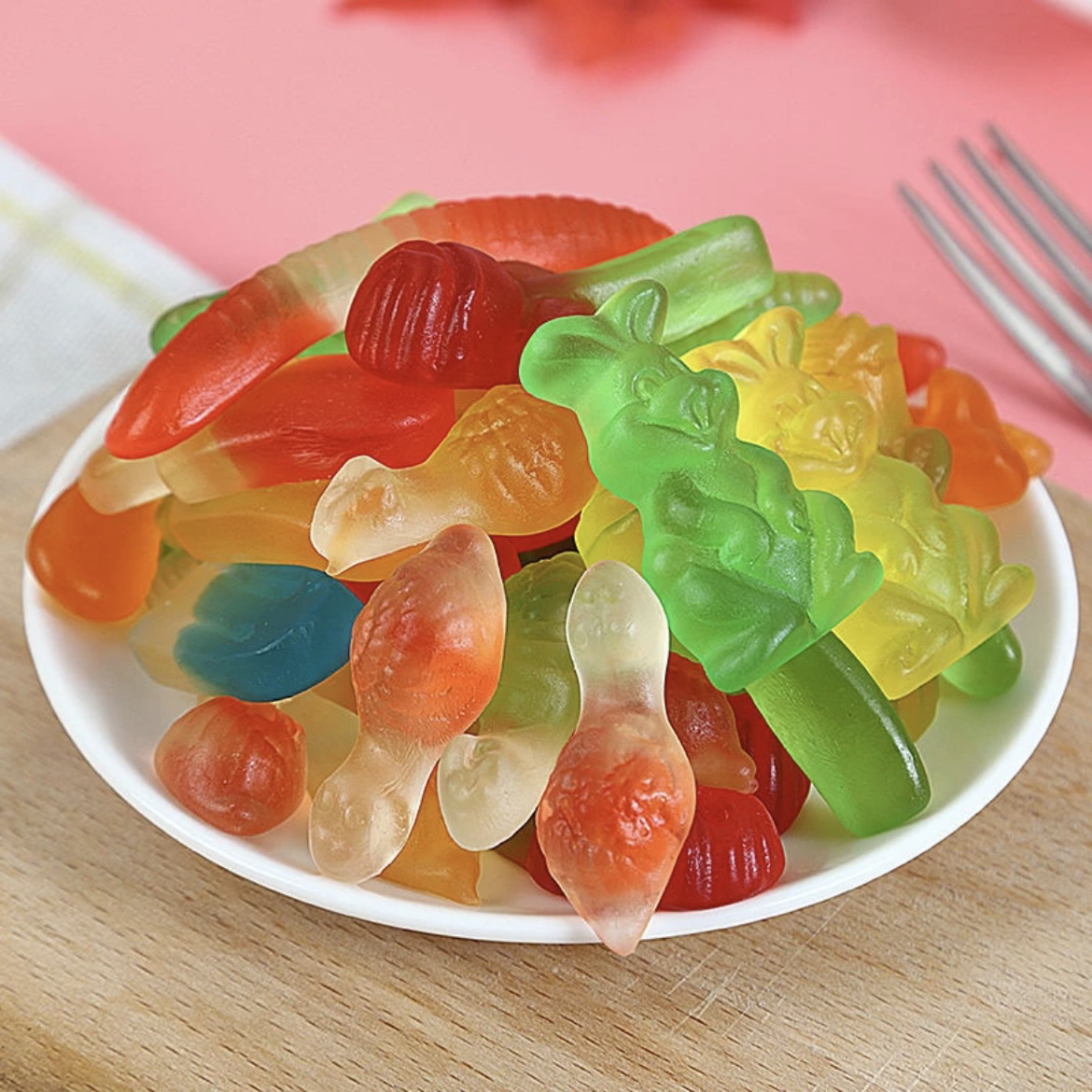 【到手1袋】混搭酸砂爆浆软糖涂油水果味橡皮糖软糖多造型零食