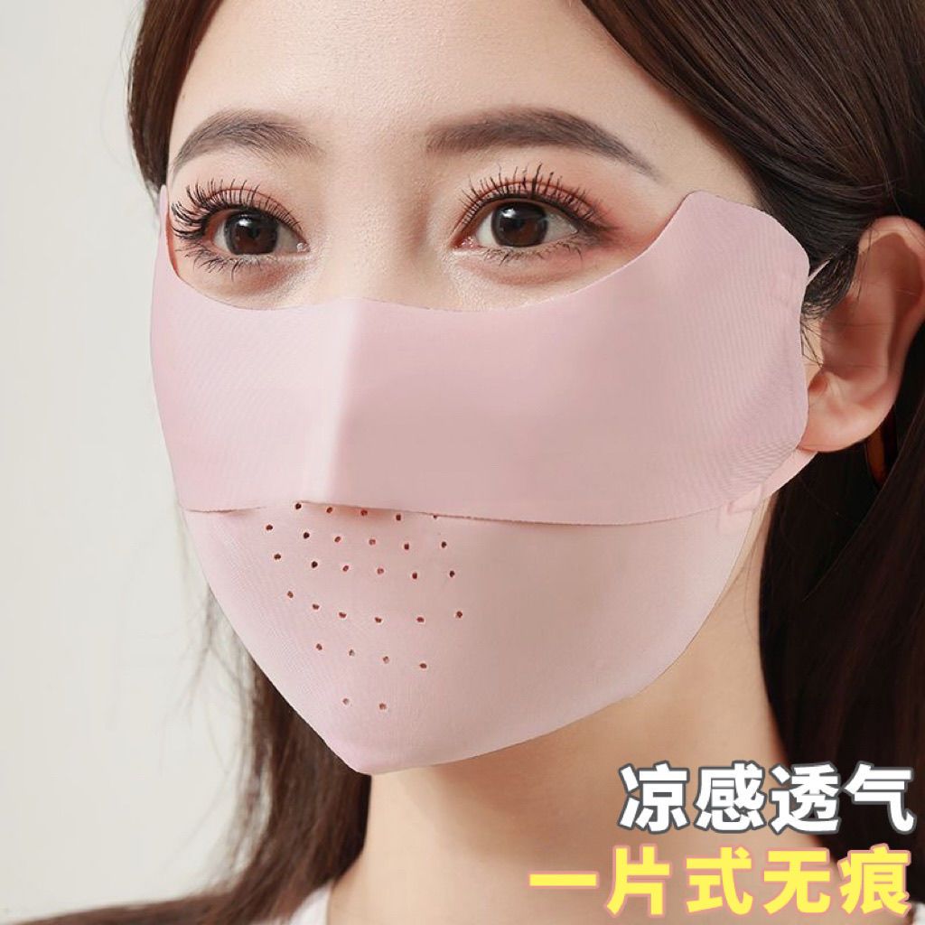 防晒口罩女无痕透气防紫外线夏季颜值护眼角立体遮阳骑行冰丝面罩