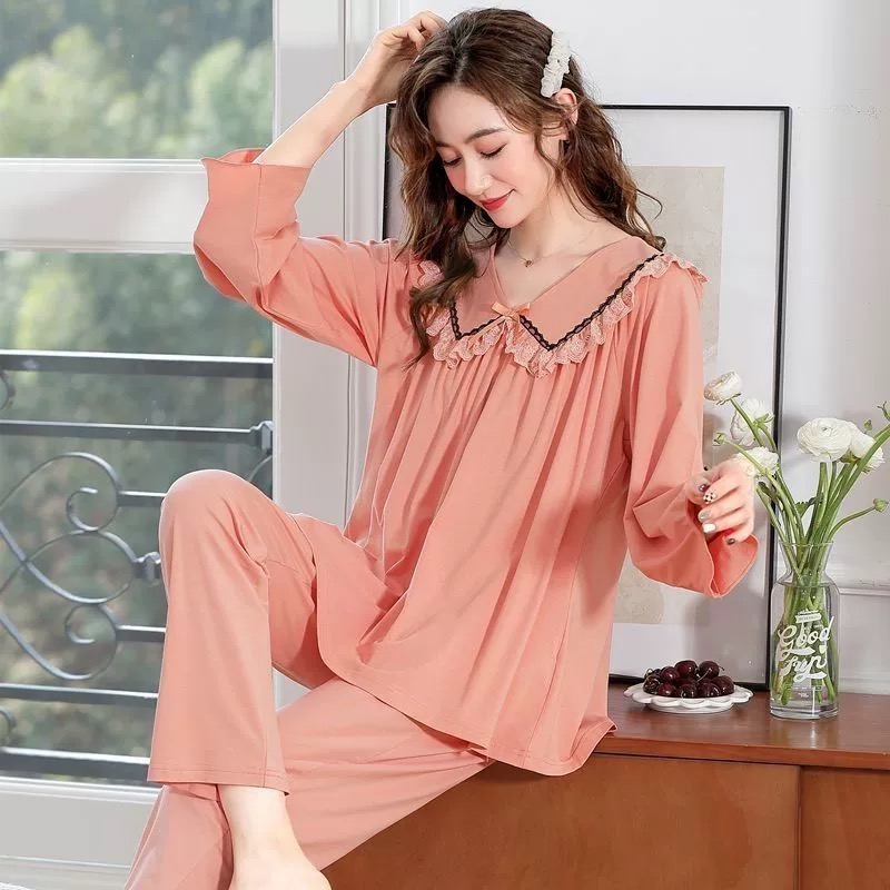 睡衣女春秋新款公主风套头韩版薄款长袖外穿宽松家居服