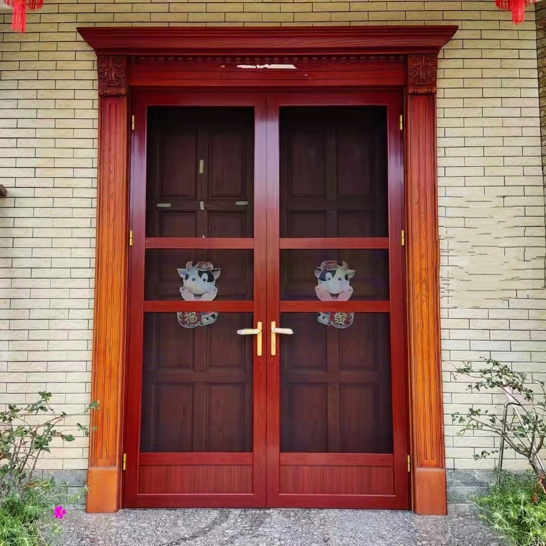 金刚网75平开纱门自动闭门液压合页防盗锁单门大门厂家定制上门