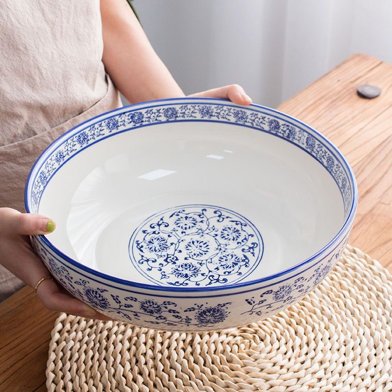 12英寸青花瓷超大加厚陶瓷大碗酸菜鱼盆