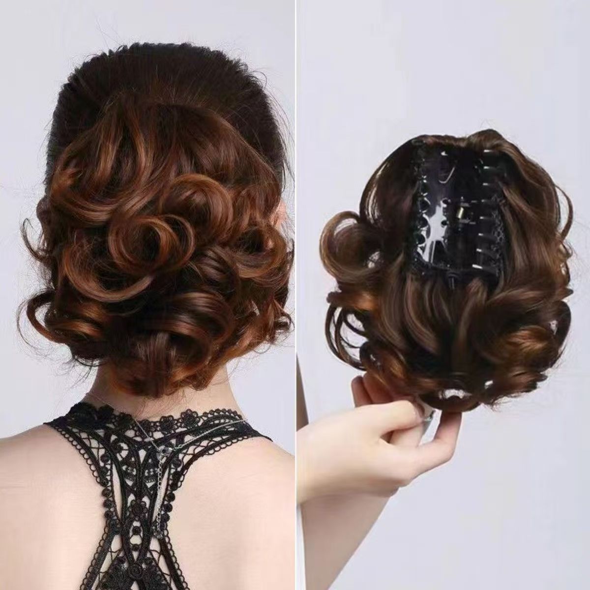 假发抓夹蓬松时尚洋气卷发发圈气质梨花卷20厘米仿真波浪卷马尾