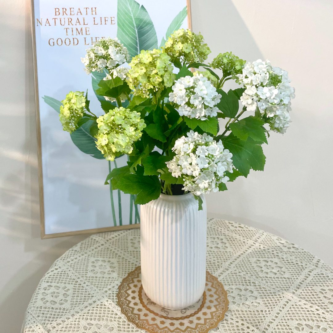 木绣球仿真花3头高端绢花仿真假花餐桌高级花摆件干花花拍照发货