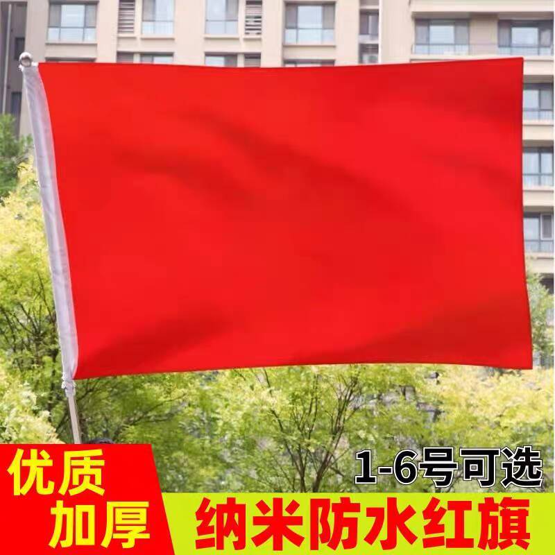 纳米防水红旗彩旗国庆节日庆典活动户外装饰五星国旗空白飘旗旗帜