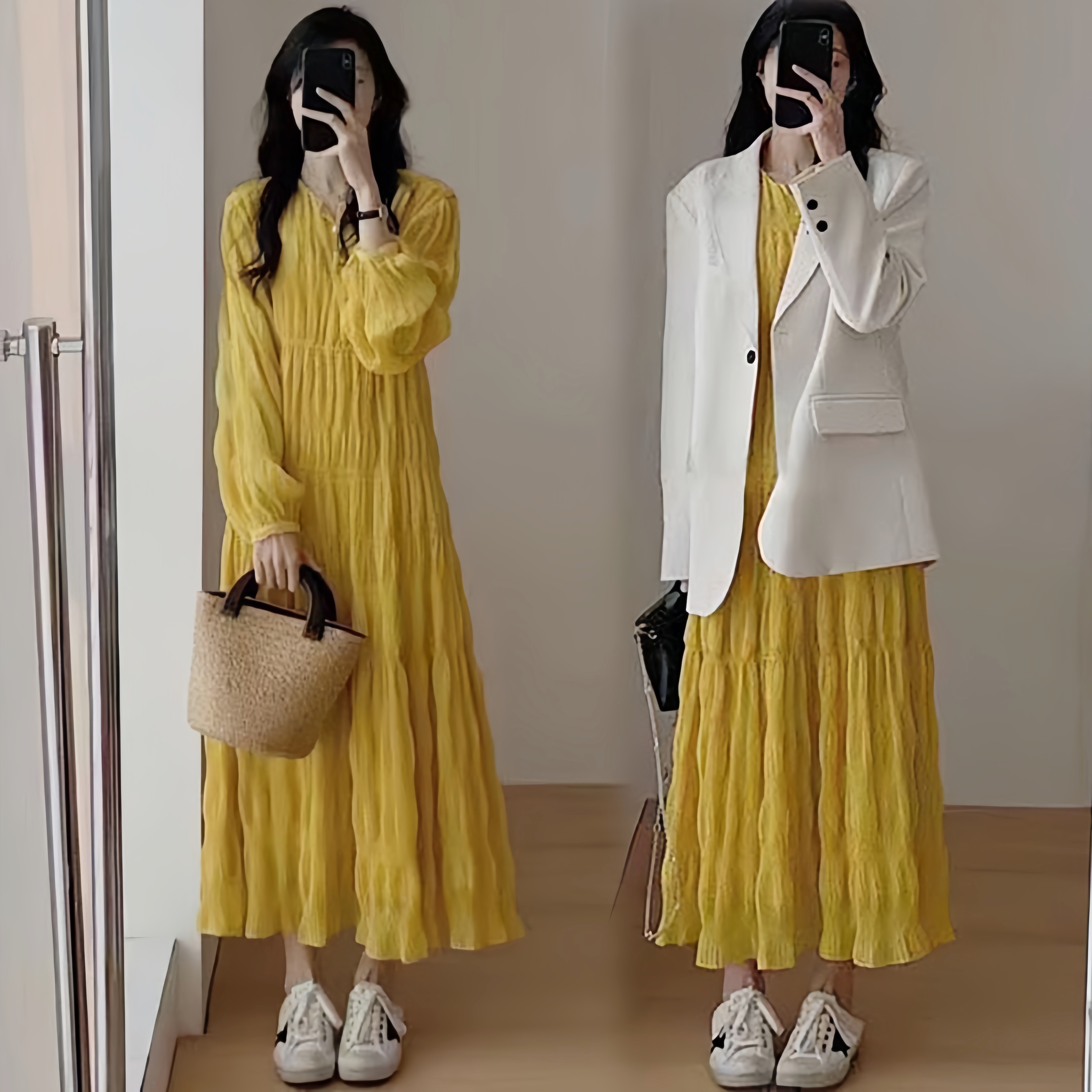 大码女装气质轻熟风秋季新款韩版休闲小西服外套时尚显瘦连衣裙