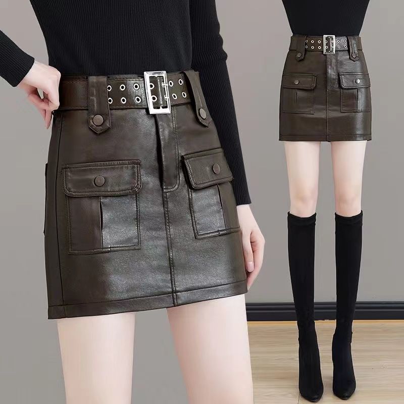 2025新款pu皮裙半身裙裤秋冬女短裙百搭显瘦高腰修身a字包臀裤裙