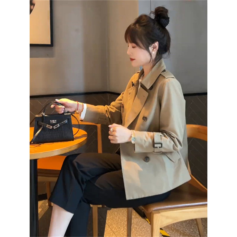 爆款时尚小个子短款风衣外套女2025早秋季新款休闲显瘦高级感上衣