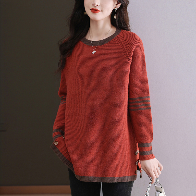 大码胖mm显瘦毛衣秋冬内搭宽松时尚2025新款女士针织打底衫遮肚子